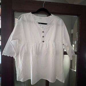 White top Buttoned Women's Blouse